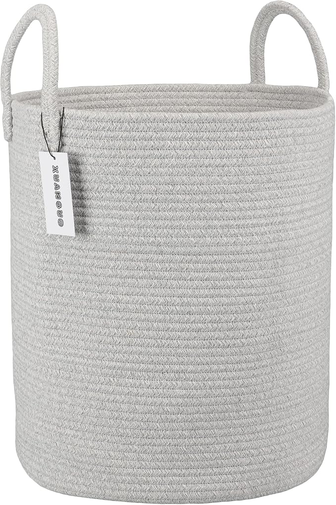 Cotton Rope Laundry Basket Hamper by XUANGUO