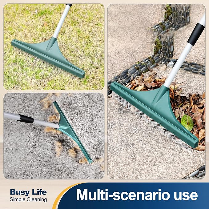 Yocada Artificial Turf Rake Grass Brush Broom Carpet Lawn Leaf Rake Cleaner - Image 5