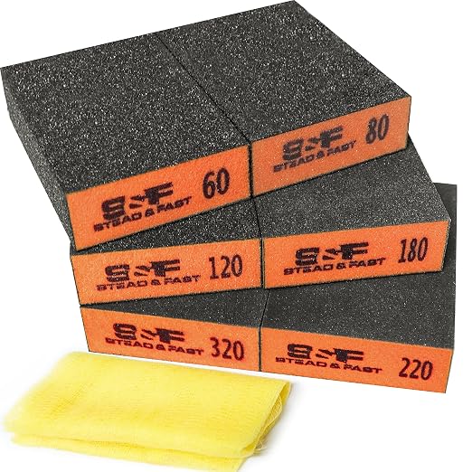 Sanding Sponge 6 Pack by S&F STEAD & FAST, Sanding Blocks by SFSTEADFAST