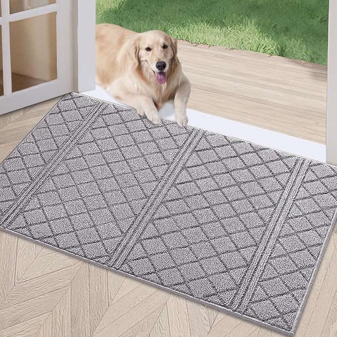 REFETONE Indoor Doormat, Front Back Door Mat 24"x36" Absorbent Rubber Backing by Refetone