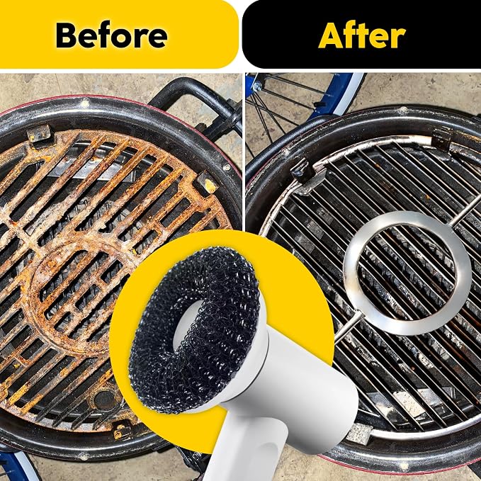 Synoshi Steel Brush Heads for Electric Spin Scrubber | Designed for Heavy-Duty - Image 2