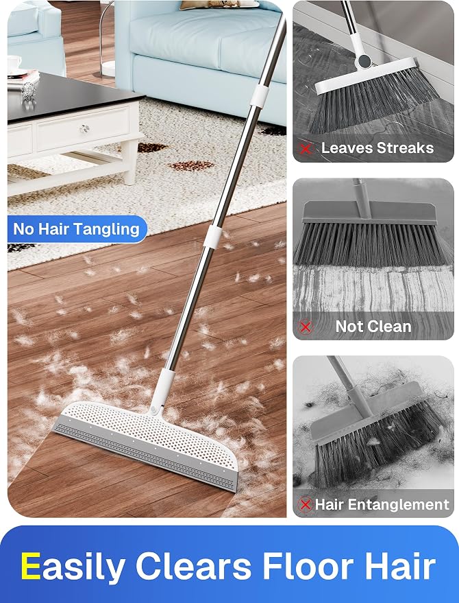 Silicone Floor Squeegee, 180° Rotating Air Broom, Squeegee - Image 3