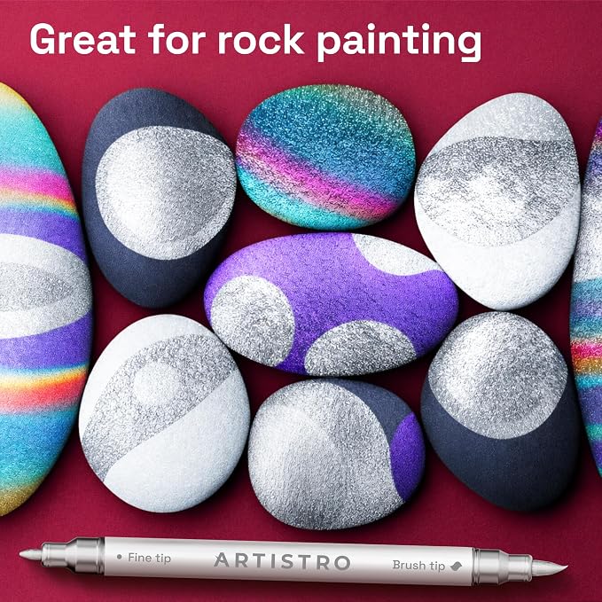 ARTISTRO 5 Silver Acrylic Paint Markers - Image 7