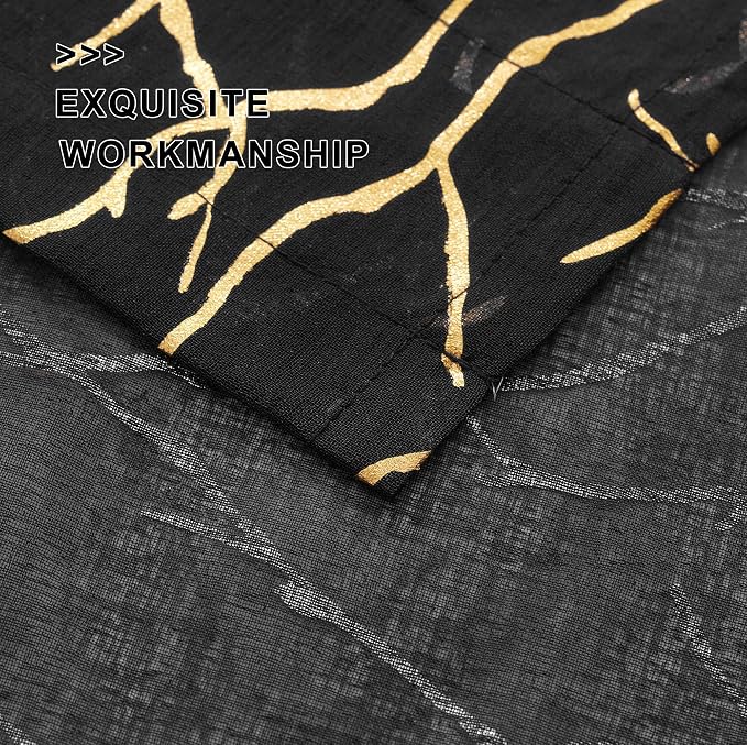 FINECITY Black Gold Sheer Curtains - Image 5
