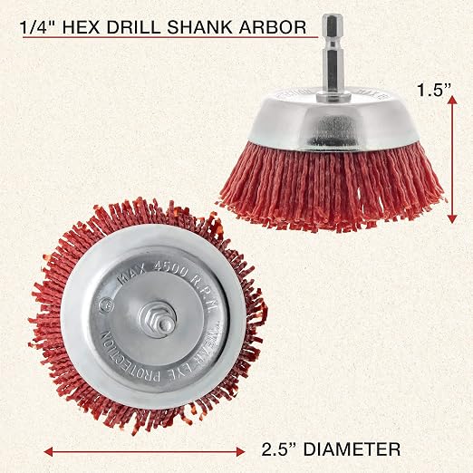 Dura-Gold 2.5" Abrasive Filament Nylon Bristle Cup Brush - Image 3