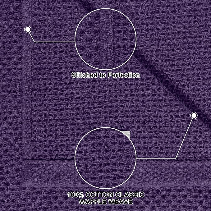 Homaxy 100% Cotton Kitchen Towels and Dishcloths Set, 12 x 12 Inches and 13 x - Image 2