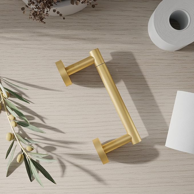 Gold 2 Pack Toilet Paper Holder SUS304 Stainless Steel Double Post Pivoting - Image 4