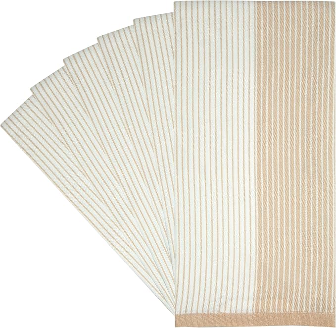 Premium Kitchen Towels | Yarn Dyed Flat Woven Stripe Kitchen Towel Set| 238 GSM - Image 2