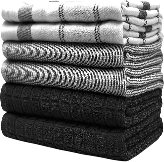 Premium Kitchen Towels | Large Cotton Dish Towels | Flat & Terry Highly - Image 6