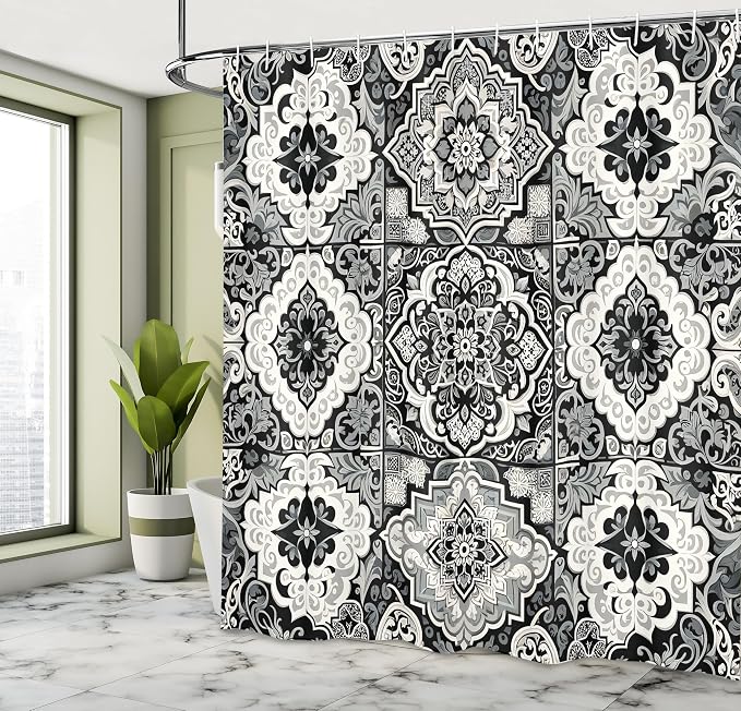 Ambesonne Grey Shower Curtain, Oriental Trippy Art - Image 2
