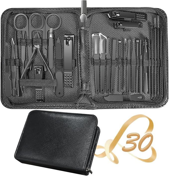 Manicure Set 30 in 1 Nail Clipper Set, Fingernail & Toenail Clippers, Manicure by RedFlow-official