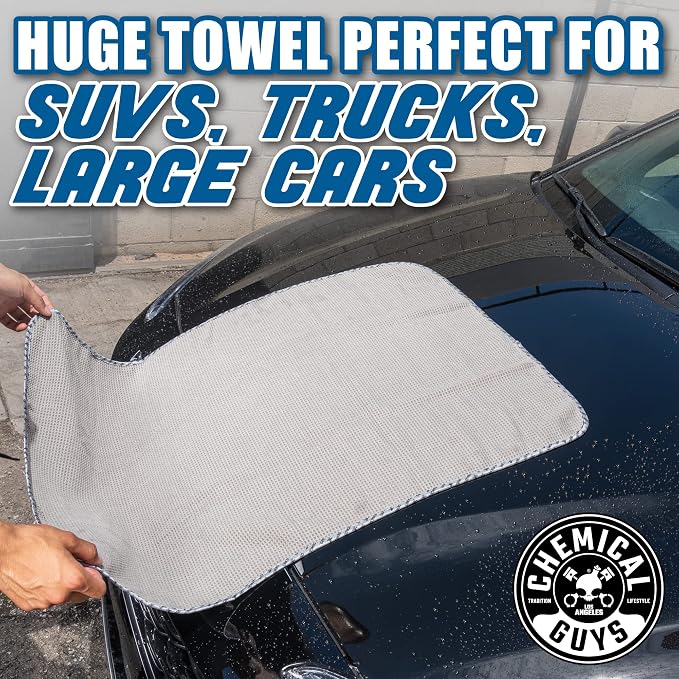Chemical Guys Waffle Weave Gray Matter Microfiber Drying Towel - Image 9