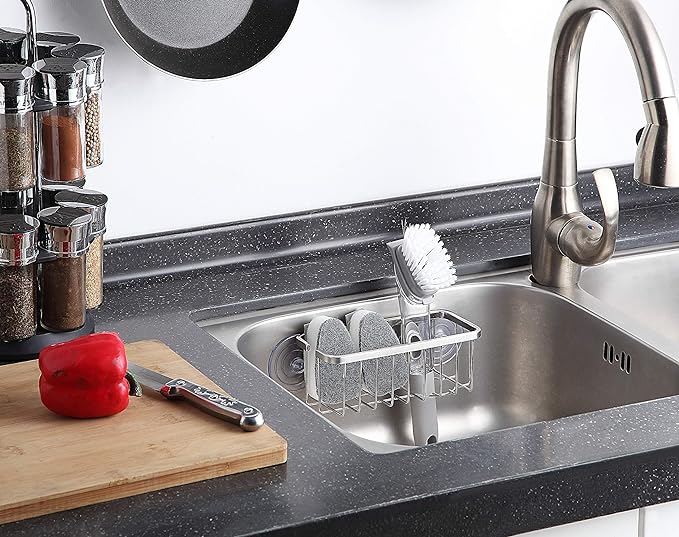 SunnyPoint NeverRust Deluxe Kitchen & Bathroom Sink Sponge Holder Organizer - Image 2