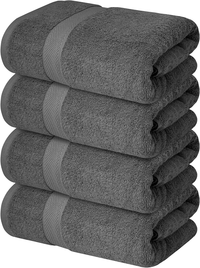 Infinitee Xclusives Luxury 100% Ring-Spun Cotton Bath Towels Set of 4 – Soft - Image 8