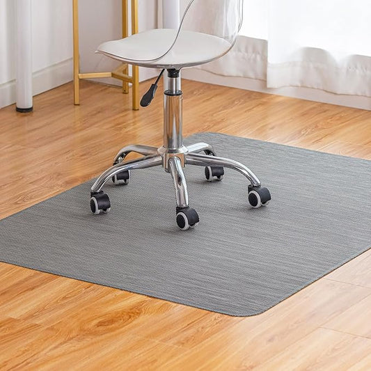 Office Chair Mat for Hardwood Floor Under Desk Computer Rolling Chair Mat for Wood/Tile Floor Non-Slip Heavy Duty Desk Rug PVC Plastic Hard Floor Protector 46"x 60" (Gray)