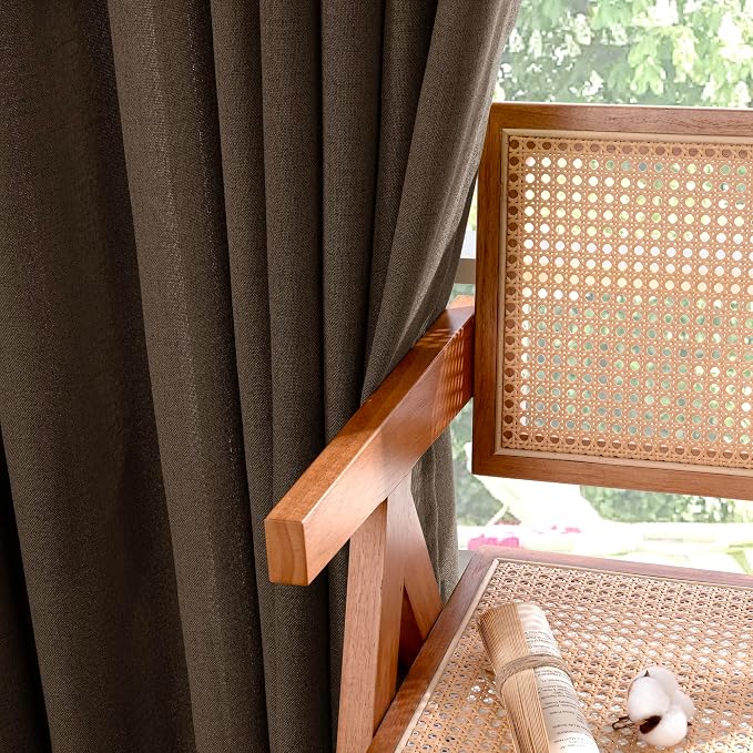 YoungsTex Brown Linen Curtains 45 Inches Long - Image 8