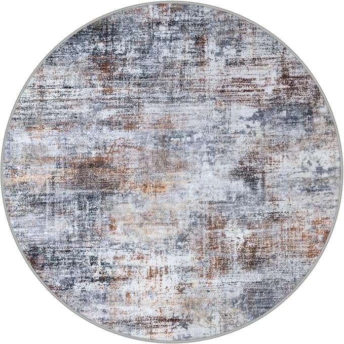 IOHOUZE Round Area Rug 3 Ft Circle Entryway Rugs Round Washable Door Mat Indoor - Image 9