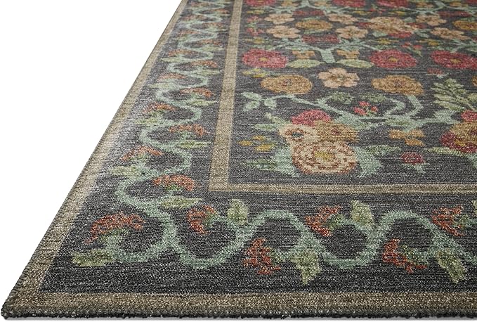 Loloi Rifle Paper Co. Rosa Collection RSA-01 Black 2'-3" x 3'-9" Accent Rug