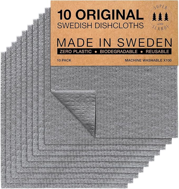 SUPERSCANDI 10 Pack Swedish Dishcloths by SUPERSCANDI
