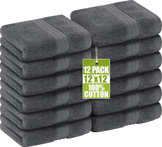 Utopia Towels 12 Pack Premium Wash Cloths Set, 12 by 12 Inches, 100% Cotton by UTOPIATOWELS