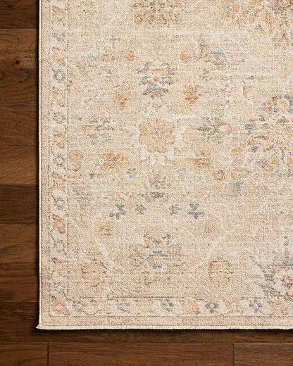 Loloi Chris Loves Julia Palma Collection PLM-11 Natural/Multi 2'-7" x 7'-6" Fringe Runner Rug Vintage Style Boho Living Room Bedroom Carpet