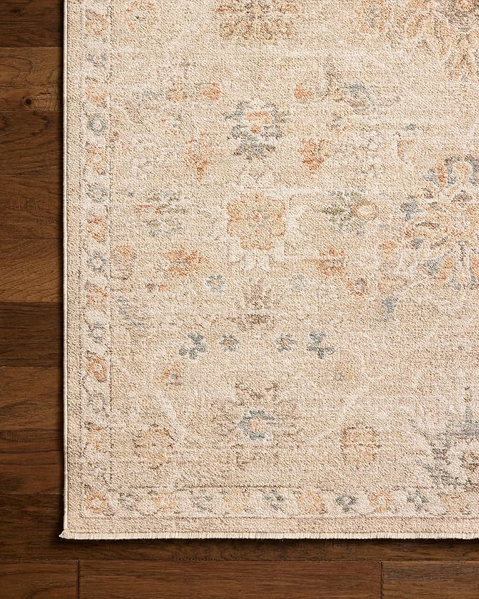 Loloi Chris Loves Julia Palma Collection PLM-11 Natural/Multi 11'-6" x 15'-7" Fringe Area Rug Vintage Style Boho Living Room Bedroom Carpet