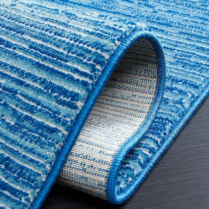 SAFAVIEH Vision Collection Accent Rug - 3' Round, Blue, Modern Ombre Design, Non-Shedding & Easy to Clean, Ideal for Foyer, Entryway, Bedroom, Accent Space (VSN606M-3R)