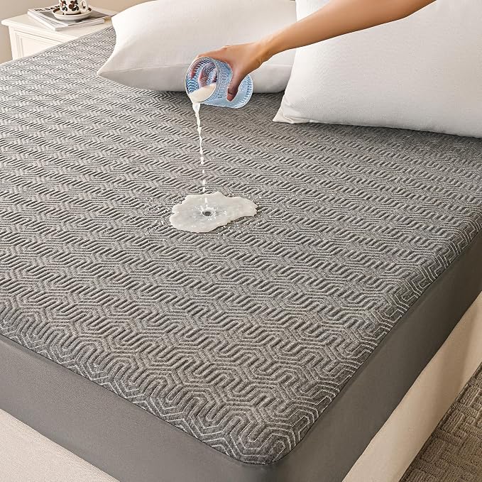 GRT Waterproof Mattress Protector King, Breathable Bamboo Charcoal Fiber by GRT