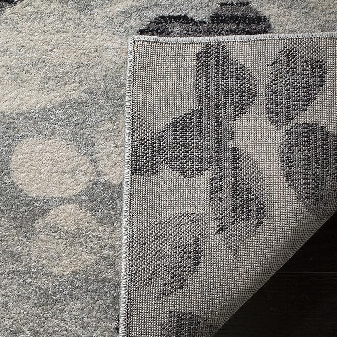 SAFAVIEH Evoke Collection 10' x 14' Grey/Black EVK236R Floral Non-Shedding Living Room Bedroom Dining Home Office Area Rug