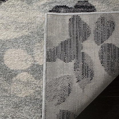 SAFAVIEH Evoke Collection 10' x 14' Grey/Black EVK236R Floral Non-Shedding Living Room Bedroom Dining Home Office Area Rug