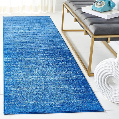 SAFAVIEH Adirondack Collection Runner Rug - 2'1" x 8', Light Blue & Dark Blue, Modern Ombre Design, Non Shedding & Easy to Clean, Ideal for Hallway, Foyer, Kitchen, Entryway, Bedroom (ADR113F)