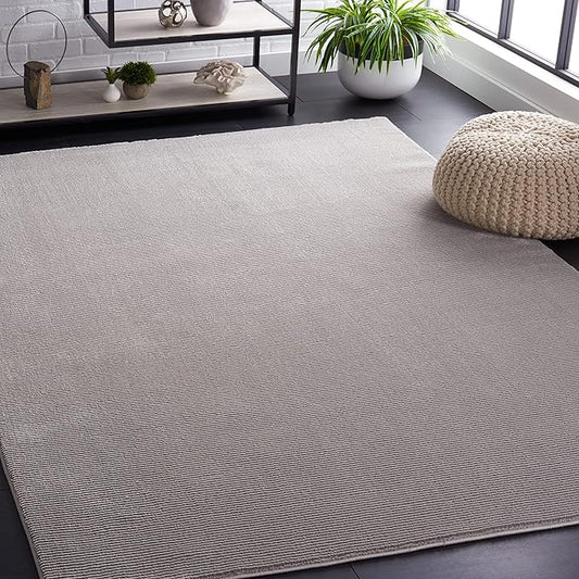 SAFAVIEH Revive Collection Area Rug - 5'3" x 7'7", Grey, Solid Design, Non-Shedding & Easy Care, Ideal for High Traffic Areas in Living Room, Bedroom (REV102F)
