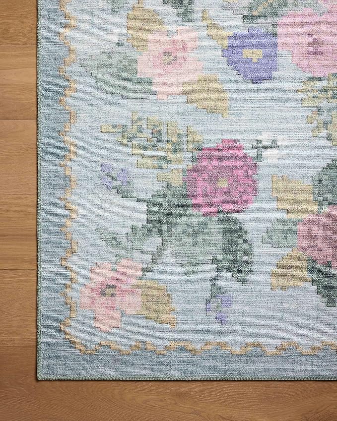 Loloi Rifle Paper Co. Rosa Collection RSA-02 Sky 8'-4" x 11'-6" Area Rug