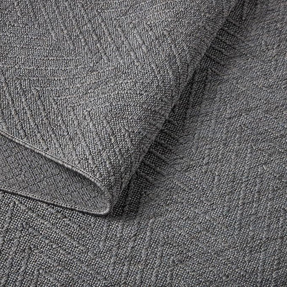 TOWN & COUNTRY BASICS Pax Herringbone Textured Solid Everwash® Washable Area Rug, Low Pile, Non-Slip Backing, Easy Clean Pet & Family Friendly Rug, Dark Grey, 7'10"x10'2"