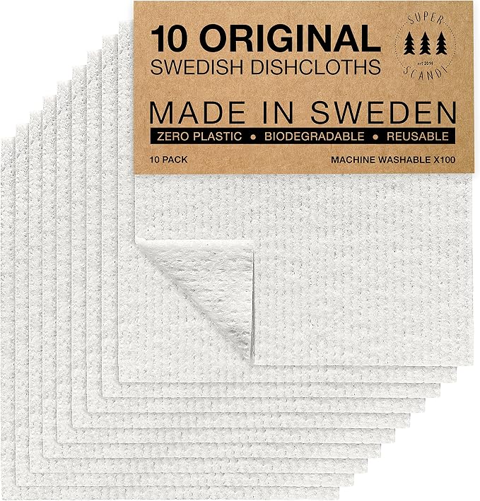 SUPERSCANDI 10 Pack Swedish Dishcloths by SUPERSCANDI