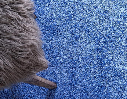 Unique Loom Solid Shag Collection Area Rug (2' 6" x 16' 5" Runner, Periwinkle Blue)