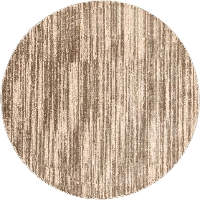 SAFAVIEH Vision Collection Area Rug - 9' Round, Light Brown, Modern Ombre Design, Non-Shedding & Easy to Clean, Ideal for Living Room, Bedroom, Dining Space (VSN606C)