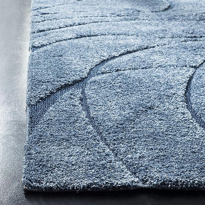 SAFAVIEH Florida Shag Collection Accent Rug - 3'3" x 5'3", Light Blue & Blue, Non-Shedding & Easy Care, 1.2-inch Thick Ideal for High Traffic Areas in Entryway, Living Room, Bedroom (SG471-6065)