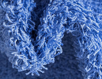 Unique Loom Solid Shag Collection Area Rug (2' 6" x 16' 5" Runner, Periwinkle Blue)