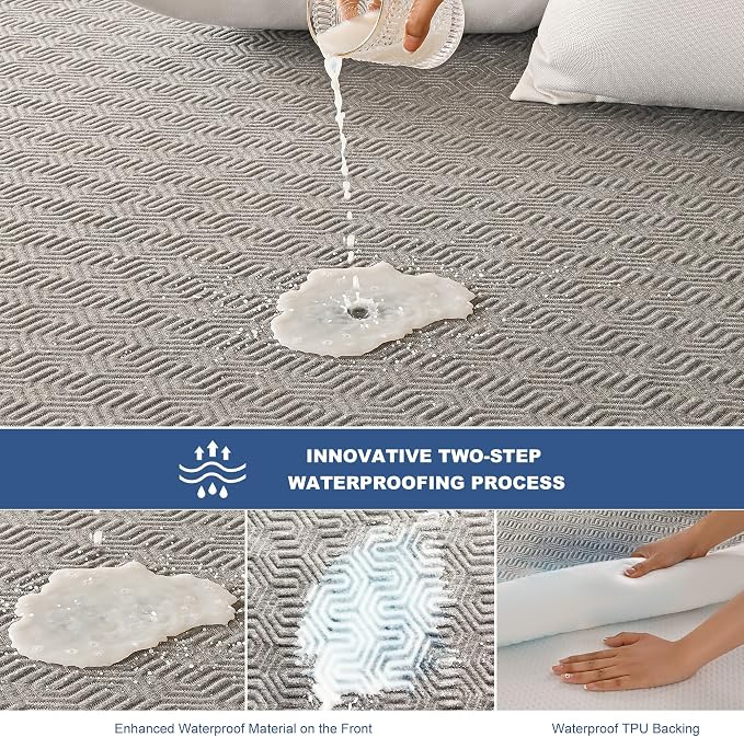 GRT Waterproof Mattress Protector Full, Breathable Bamboo Charcoal Fiber - Image 2