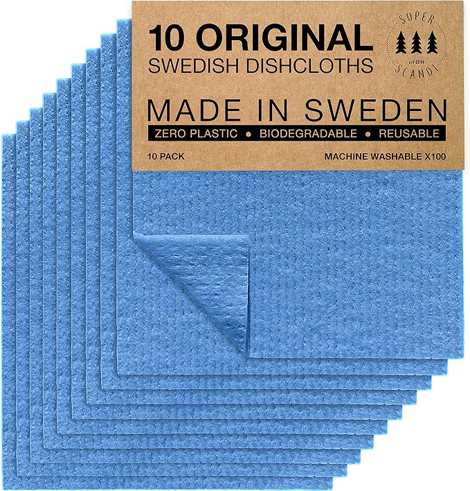 SUPERSCANDI 10 Pack Swedish Dishcloths by SUPERSCANDI