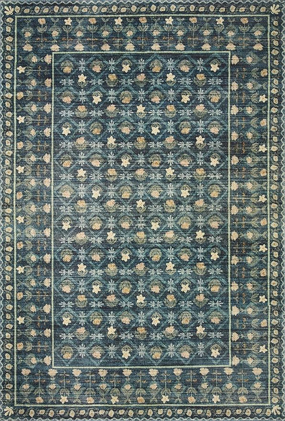 Loloi Rifle Paper Co. Eden Collection EDE-03 Lattice Indigo 5'-0" x 7'-6" Area Rug feat. CloudPile™