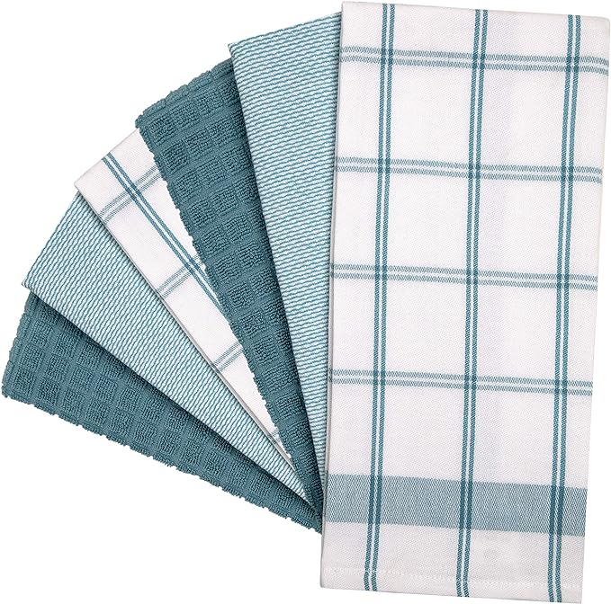 Premium Kitchen Towels | Large Cotton Dish Towels | Flat & Terry Highly - Image 3