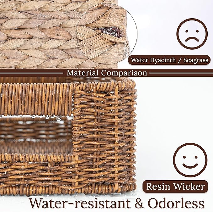 Baskets for Organizing, Undershelf Wicker Storage, Hand Woven Organizer for - Image 3