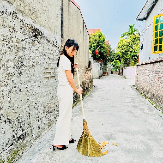 BMart Home Natural Whisk Broom – Vietnamese Straw Soft Broom - Image 9