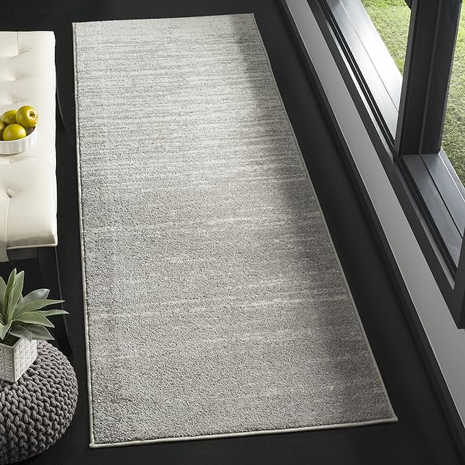 SAFAVIEH Adirondack Collection Runner Rug - 2'6" x 22', Light Grey & Grey, Modern Ombre Design, Non Shedding & Easy to Clean, Ideal for Hallway, Foyer, Kitchen, Entryway, Bedroom (ADR113C)