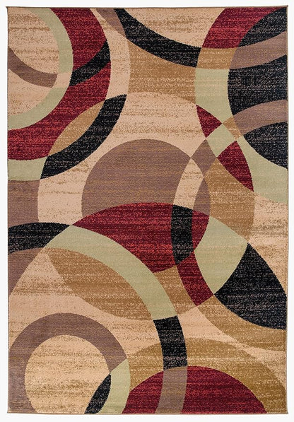 Rugshop Contemporary Abstract Circles Perfect for high Traffic Areas of Your Living Room,Bedroom,Home Office,Kitchen Area Rug 9' x 12' Multi