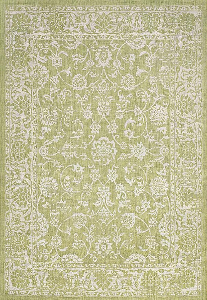 JONATHAN Y Weave Floral Indoor Outdoor Area Rug 9X12 Green/Cream, Tela Bohemian Textured for Backyard, Patio, Porch, Easy-Cleaning, High Traffic, Pet-Friendly, Non-Shedding (SMB100D-9)