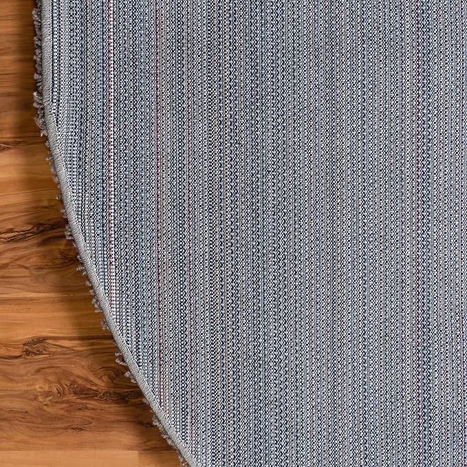 Unique Loom Solid Shag Collection Area Rug (5' 1" x 8' Oval, Cloud Gray)