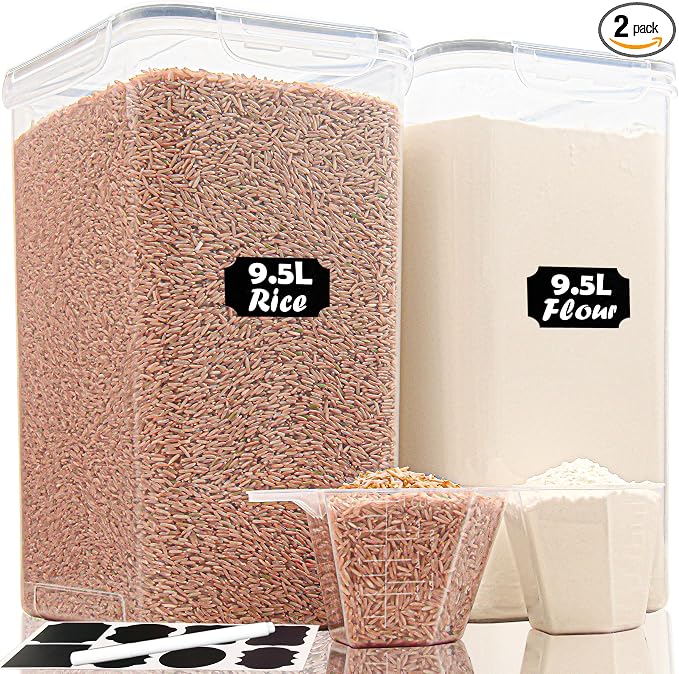 9.5L | 10 qt | 320 Oz Extra Large Airtight Food Storage Containers by Unknown